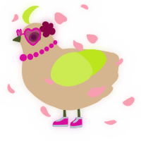 A beige and lime chicken