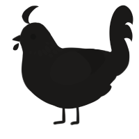 A sable chicken with a neck-speckle pattern