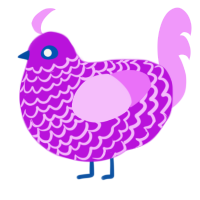 Cursed child, a amethyst and lavender chicken with a lace pattern