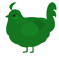 A leaf chicken with a neck-speckle pattern