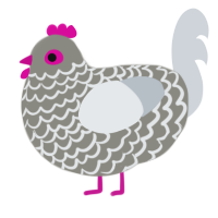 A ash and mist chicken with a lace pattern