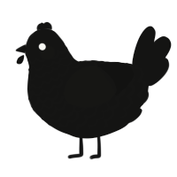 WHIM, a black chicken with a lace pattern