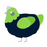 A tumblr and grass chicken with a head pattern