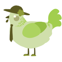 A gluppy and grass chicken with a neck-band pattern