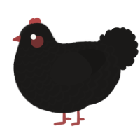 A sable chicken with a lace pattern