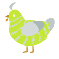 Radioactive Gull, a lime and silver chicken with a bar pattern