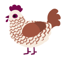 Mocha, a beige and russet chicken