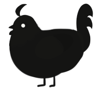 A black chicken with a head pattern
