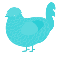 A aqua chicken with a lace pattern