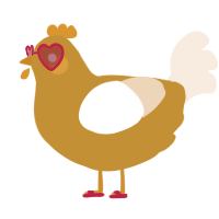 A gold and cream chicken