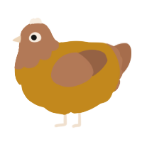 A ochre and brown chicken with a head pattern