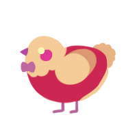 A maroon and red chicken with a head pattern