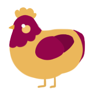 A honey and maroon chicken with a head pattern
