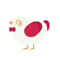 A white and crimson chicken