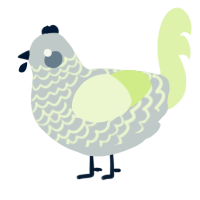 Tart, a silver and apple chicken with a lace pattern