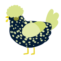 A tumblr and lemon chicken with a speckle pattern