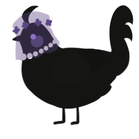 A black chicken with a neck-speckle pattern
