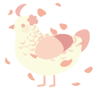 A white and pink chicken with a half-lace pattern