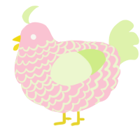 A rose and apple chicken with a lace pattern
