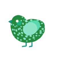 blubber, a viridian and mint chicken with a speckle pattern