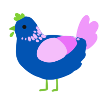 it is grapourwave, a ultramarine and lavender chicken with a neck-speckle pattern