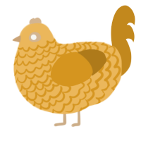 A honey and ochre chicken with a lace pattern