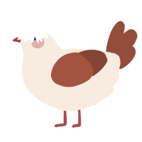 A cream and russet chicken