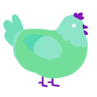 A spring and mint chicken with a head pattern