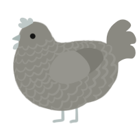 A ash chicken with a lace pattern