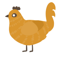 A orange chicken with a bar pattern