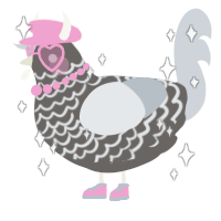 A grey and mist chicken with a lace pattern