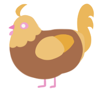 A brown and honey chicken with a head pattern