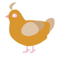 A orange and beige chicken