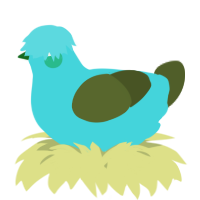 A aqua and olive chicken