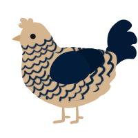 A beige and tumblr chicken with a lace pattern