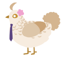 A cream and beige chicken with a half-lace pattern