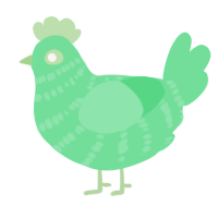 A spring chicken with a bar pattern