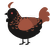 lantern, a sable and russet chicken with a half-lace pattern