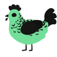 A spring and black chicken with a half-lace pattern