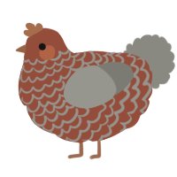 A russet and ash chicken with a lace pattern