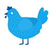 A sky chicken with a lace pattern