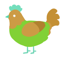 A grass and gold chicken with a head pattern