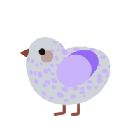 Lavender, a mist and lilac chicken with a speckle pattern