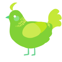 A grass and lime chicken with a neck-band pattern