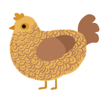 A honey and brown chicken with a double-lace pattern