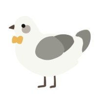 A white and ash chicken