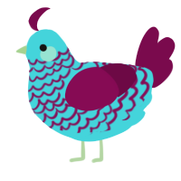 A aqua and wine chicken with a lace pattern