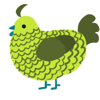 A lime and olive chicken with a lace pattern