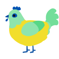 A yellow and spring chicken with a head pattern