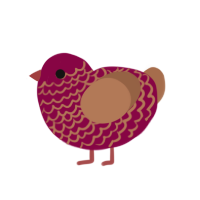 Rouge, a maroon and brown chicken with a lace pattern